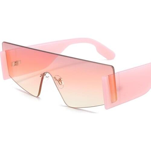 New Trend Sunglasses Women Frameless One-piece Glasses Fashion Modern ins Street Shot Ladies Eyewear Proof UV400 Oculos De Sol