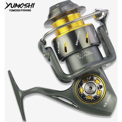 Spinning wheel fishing Reel 5000series fishing reels casting All-metal stainless Carbon brake Anti-seawater 13+1BB CNC rocker RK