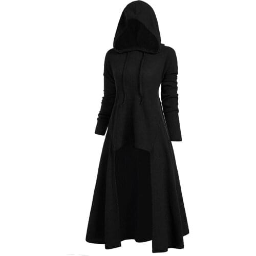 StylishBar 2019 Philosophy Capes Drawstring Plus Size Hooded Ribbed Sweater Female Long Sleeve High Low Sweaters Women Pullover