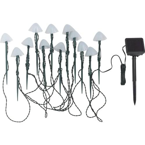 LED solar light string ground plug mushroom string light outdoor waterproof Christmas day garden landscape light
