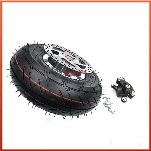 10x350-4 Tube Tyre with 4 Inch Hub Rim Brake Disc Sprocket Brake Pump 10x3.50-4 Tires Wheels Fits ATV Quad Go Kart 47cc 49cc