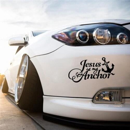 EmpireYing 2 Size 8 Color JESUS IS MY ANCHOR Vinyl Devout Faith Christian Beautiful Lettering Art Car Sticker Laptop Vinyl Decal