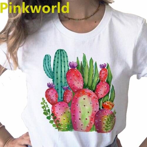 All Things Color Art Plant Fashio print ladies Tshirt lady casual basis O-collar white shirt short sleeve Women Tshirt,Drop Ship
