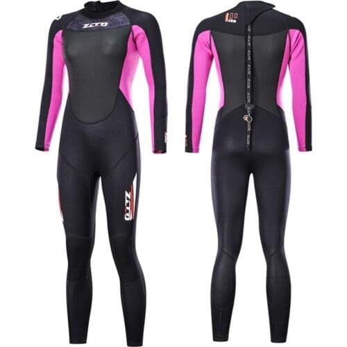 Women Wetsuit 3mm Neoprene Kitesurf Dive Suit Body Suit Swimming Scuba Diving Snorkeling Surfing Spearfishing Equipment Rose Red