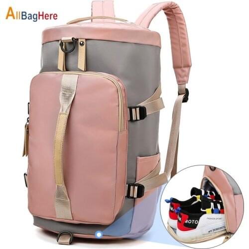 Women Fitness Gym Backpack Outdoor Training Fashion Multifunction Luggage Leisure Travel Crossbody Shoulder Bag For Shoes Pocket