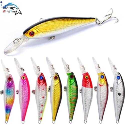 1pcs Minnow Fishing Lure Hard Artificial Bait Bionic 3D Eyes 10cm 9.4g Fishing Wobblers Crankbait Plastic Fish Tackle