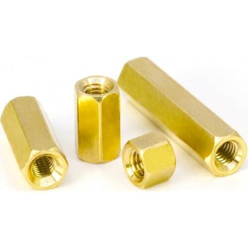 100pcs Hex Female to Female M4x8mm brass standoff spacer Hexagonal Stud Spacer Hollow Pillars L=8MM