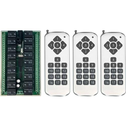 18CH Wireless Remote Control Switch,DC12V/24V Wireless Remote Light Motor Switch Receiver and Transmitter