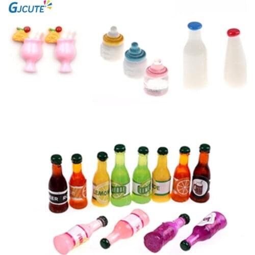 2/3pcs Mini Milk Wine Water Bottles Dollhouse Miniature Toy Kids Gift Pretend Play Toy Doll Food Kitchen Living Room Accessories