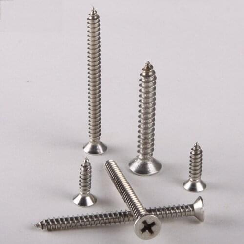 20PCS 304 Stainless Steel Countersunk Head Tapping Screws Countersunk Head Tapping Screws M5 * 16mm