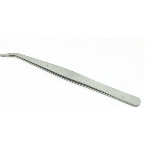 20pcs Sewing machine accessories 16CM stainless steel tweezers with tooth pattern anti-skid Elbow clamping Tweezers TWE6