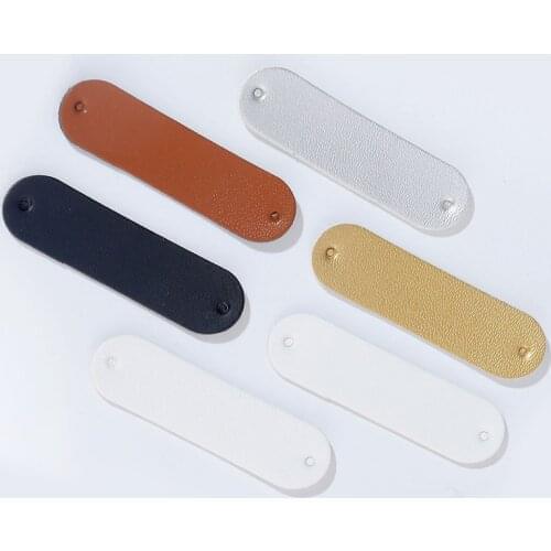 20pcs Blank PU Leather Labels For DIY Craft Sewing Garment Accessories Vintage Jeans Bags Shoes Tags Decor Supplies Wholesale