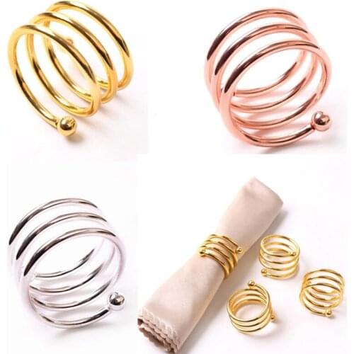 3/6/10pcs Rose gold Serviette Rings Napkin Holder West Dinner Towel Napkin Ring Party Decoration Table Decoration