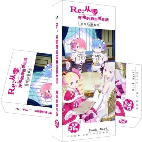 36 Pcs/Set Anime Re:Life in a different world from zero Paper Bookmark Book Holder Message Card Stationery