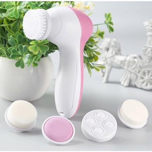 5 in 1 Electric Facial Cleanser Face Cleaning Machine Skin Pore Cleaner Wash Body Cleansing Massage Brush