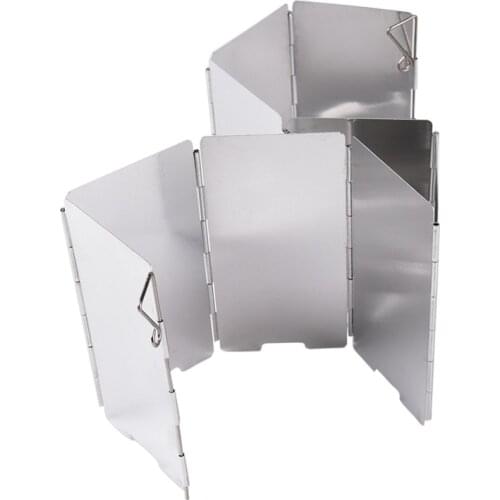 9 pcs Wind Deflectors Foldable Outdoor Camping Gas Stove Wind Shield Screens Wild Equipment Camping Cookware