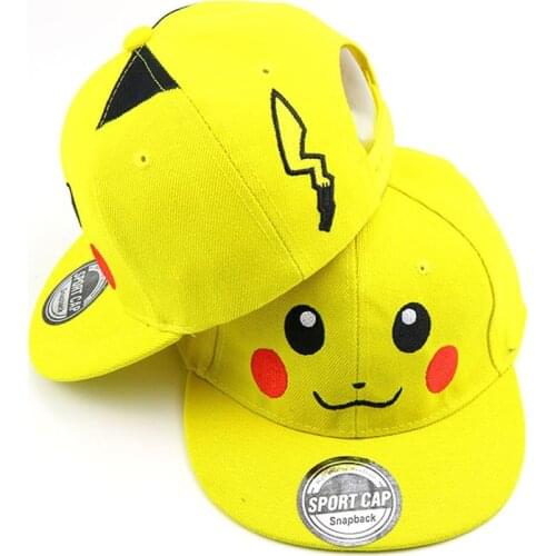 Anime Pokemon Baseball Cap Pikachu Hat Adjustable Pokemon Cosplay Hip Hop Cap Girls Boys Childrens Figures Toys Gift 2-8Y