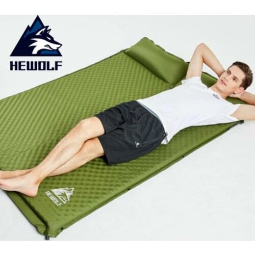 HEWOLF 2 Person Automatic Inflatable Mattress Thickening 5cm Outdoor Camping Mat Thicken Tent Folding Sleeping Pad Air Dampproof