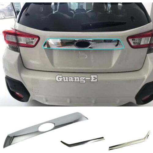 Car Sticker ABS Chrome Rear Back Door License Tailgate Bumper Frame Plate Trim Lamp Trunk Parts For SUBARU XV 2018 2019 2020