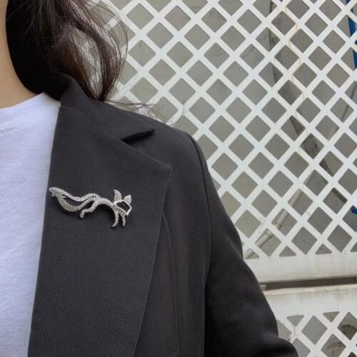 Amorita boutique crystal fox brooches