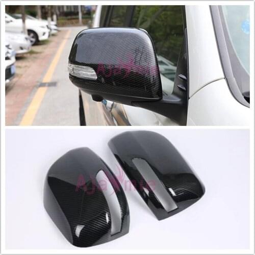For Toyota Land Cruiser 150 Prado LC150 FJ150 2010-2018 Carbon Fiber Color Rearview Mirror Cover Side Wing Cap Shell Case Trims
