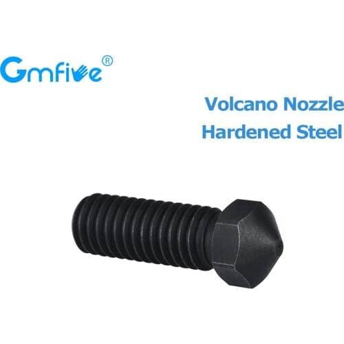 GmFive Volcano Nozzle Hardened Steel Nozzles 0.4/0.6/0.8/1.0/1.2MM For E3D Volcano J-head Hotend 1.75/3.0MM 3D Printer Parts