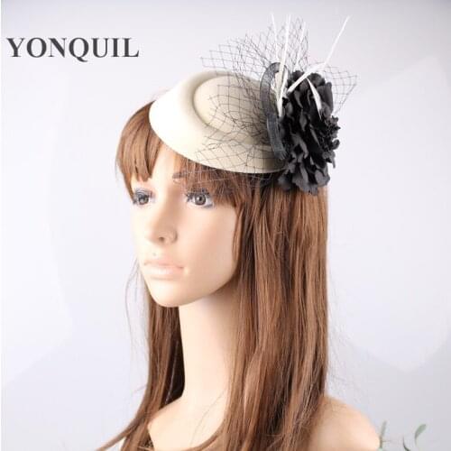 Popular Pillbox Fascinators Hats With Silk Flower Adorned For Party Headwear Cocktail Wedding Hair Accessories Multiple Colors