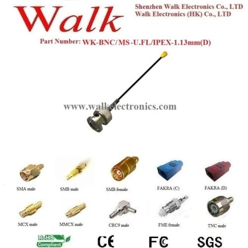 BNC male U.FL 1.13mm(D) cable, BNC IPEX 1.13mm(D) cable, BNC antenna cable