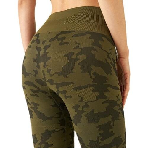 Camouflage Yoga Leggings Seamless Pants Fitness Workout Gym Clothing Scrunch Butt High Waist Stretchy Running Sport Tights Women