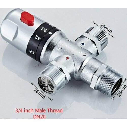3/4 inch 1 inch Brass Thermostatic Mixing Valve Pipe Thermostat Valve Control the Mixing Water Temperature shower faucet valve