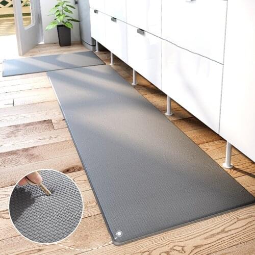 Kitchen Mats 2pcs Set Anti-Fatigue Chef Mat Kitchen Rug Waterproof Foam Cushioned Floor Rugs Perfect for Standup Desks Gray Red
