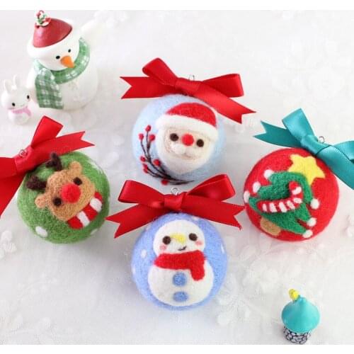 Multiple Animal Pendants Cartoon Set Wool Needlepoint Kit Wool Felt Needle Felting Keychain Craft Needlecraft DIY Hand