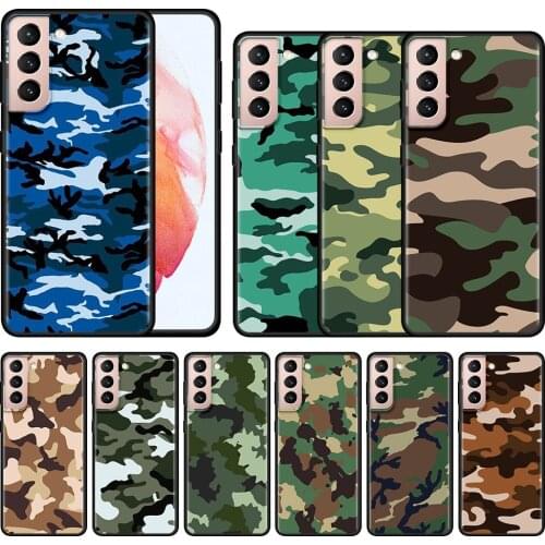 Sky Blue Camouflage Camo Phone Case For Samsung Galaxy SS20 S21 FE Ultra S10 Lite S9 S8 Plus S10E S7 Edge Soft Silicone Coque