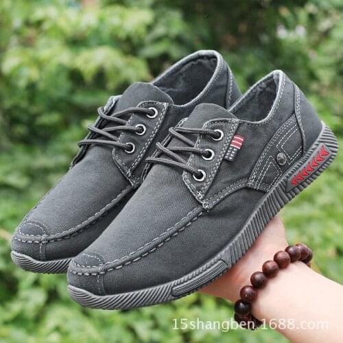 2021 spring and autumn new mens canvas shoes black flat shoes fashion all-match low-cut comfortable wear-resistant shoes