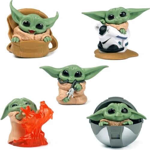 New Disney Star Wars Baby Yoda Action Figure Toys 5-6cm Star Wars Baby Yoda Anime Figure Doll Yoda Kids Birthday Gifts