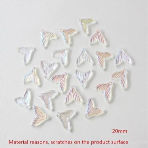 New style 100pcs/lot 20mm color cartoon Fish tails shape glass fashion beads diy jewelry earring/garment pendant accessory