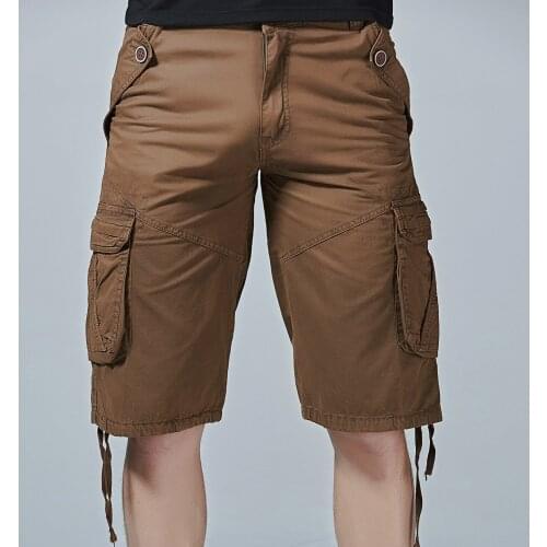 Plus Size Summer Mens Tactical Cargo Shorts Multi-pocket Straight Loose Casual Sports Beach Shorts Overalls Short Trousers