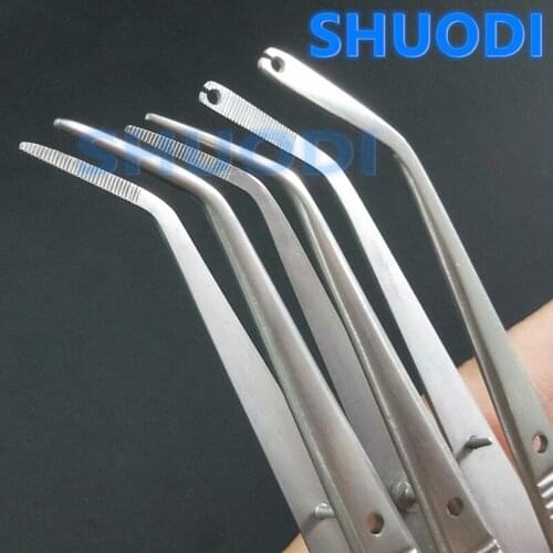 Dental Surgical Operation Stitching Tweezer College Tweezers Cotton Dressing Tissue Tweezer Serrated Tip Oral Care
