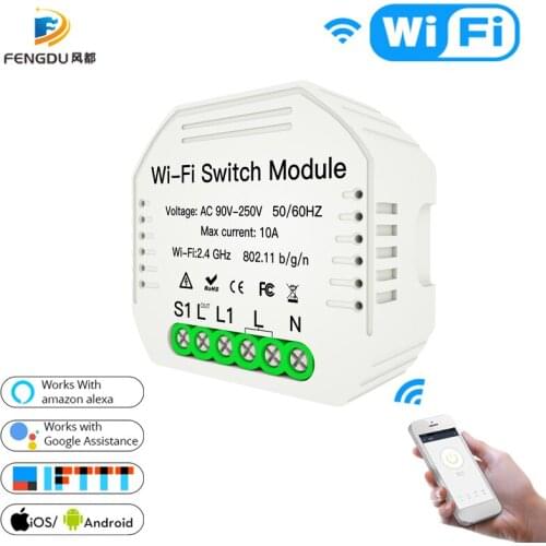 DiY WiFi Smart Light Switch Relay Module Smart Home Smart Life/Tuya APP Remote Control Work With Alexa Echo Google Home