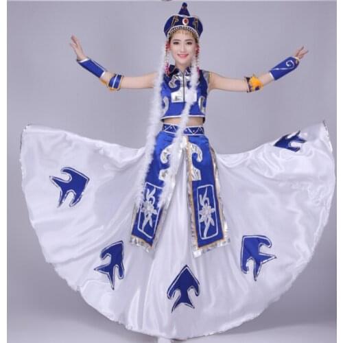 Stage performance clothing Minority Women Mongolian Dance Costumes Chinese folk