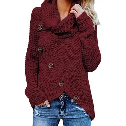 Turtleneck Women Winter Sweater 2021 Autumn Winter Warm Irregular Knit Thick Asymmetrical Pullover Plus Size 5xl