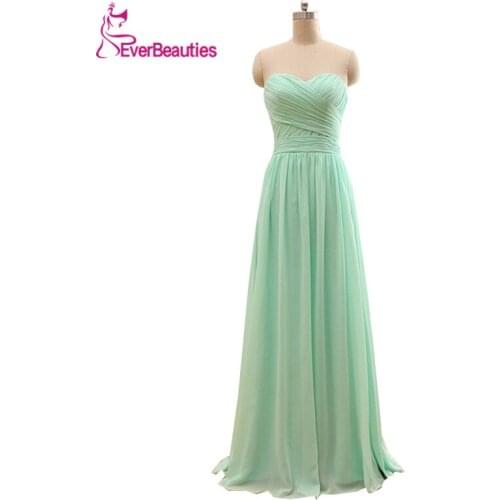 Sweetheart Long Bridesmaid Dress Mint Green Chiffon A Line Pleat Bridesmaid Dress Under 50 Wedding Party Dress