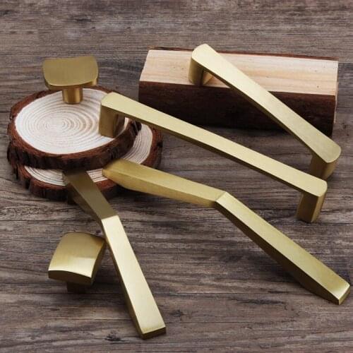 Gold Brass Kitchen Cabinet Handles Cupboard Door Pulls Drawer/dresser Knobs European Fashion Furniture Handle Hardware