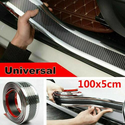 1M Carbon Fiber Rubber Moulding Strip Soft Black Trim Bumper Strip DIY Door Sill Protector Edge Guard Car Stickers Car Styling