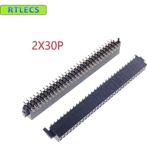 5 pcs 2x15 P 30 pin 1.27mm Pin Header Female with Pegs / Post dual row straight SMT / SMD PCB surface Mount Rohs Lead free