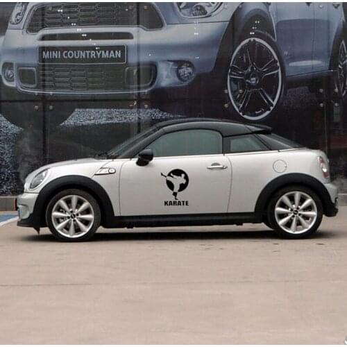 58cm x 58cm 2 x Karate Sports Funny Graphical (one For Each Side) Car Sticker For Truck Window Auto Door Vinyl Decal 9 Colors