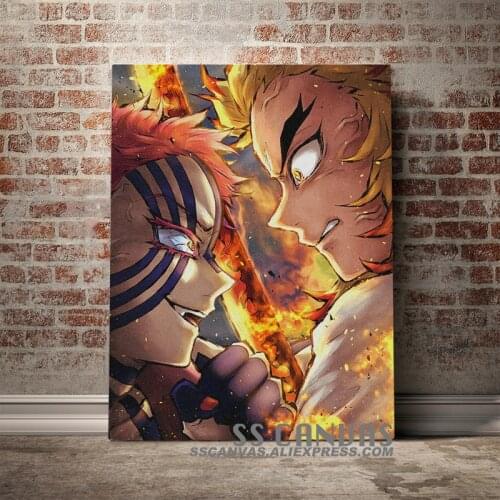 Akaza Kyojuro Rengoku Infinity Train Anime Canvas Painting Decor Wall Art Pictures Bedroom Study Home Decoration Prints Poster