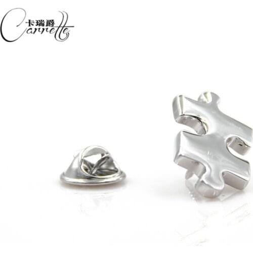 Free Shipping Silver Brooch Jigsaw Design Fancy design for lapel collar buckle KLJ1317