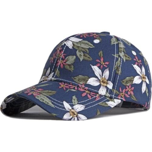 HT3679 New Baseball Caps Men Women Flowers Printed Baseball Hat Spring Summer Caps for Men Women Adjustable Snapback Sun Cap Hat