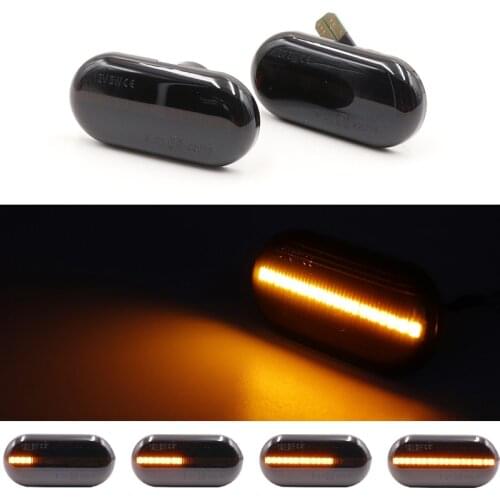 2X LED Amber Sequential Blinker Side Marker Light For Renault Clio1 2 Megane 1 Kangoo Laguna 1 Twingo Nissan Opel